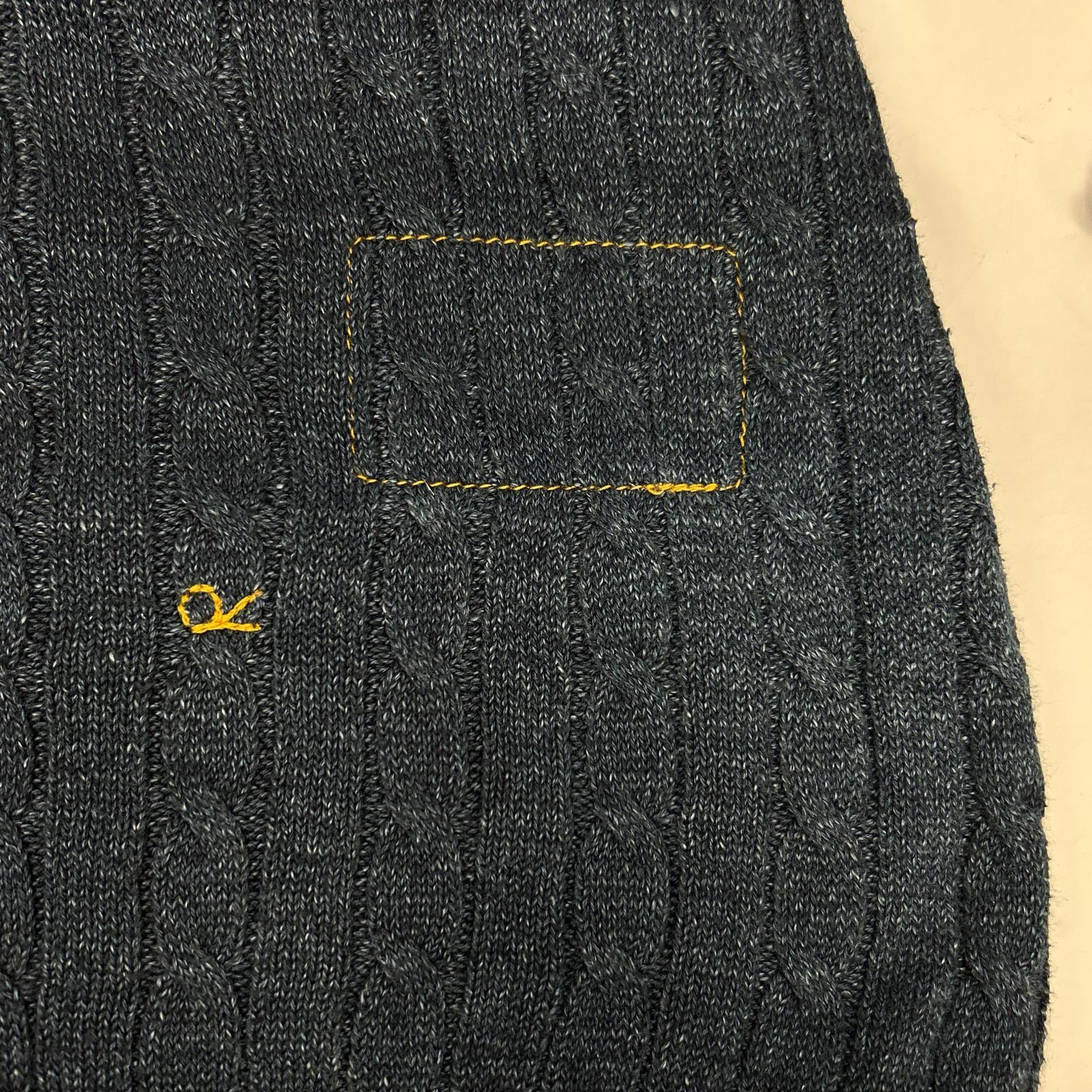 45R フォーティファイブ アール 50280061 インディゴ スーピマ超ガーゼのストレッチセーター ケーブルニット トップス