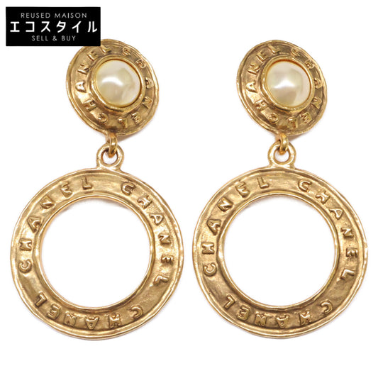 CHANEL Vintage 26 1991 Castellane Era Faux Pearl Circle Earrings