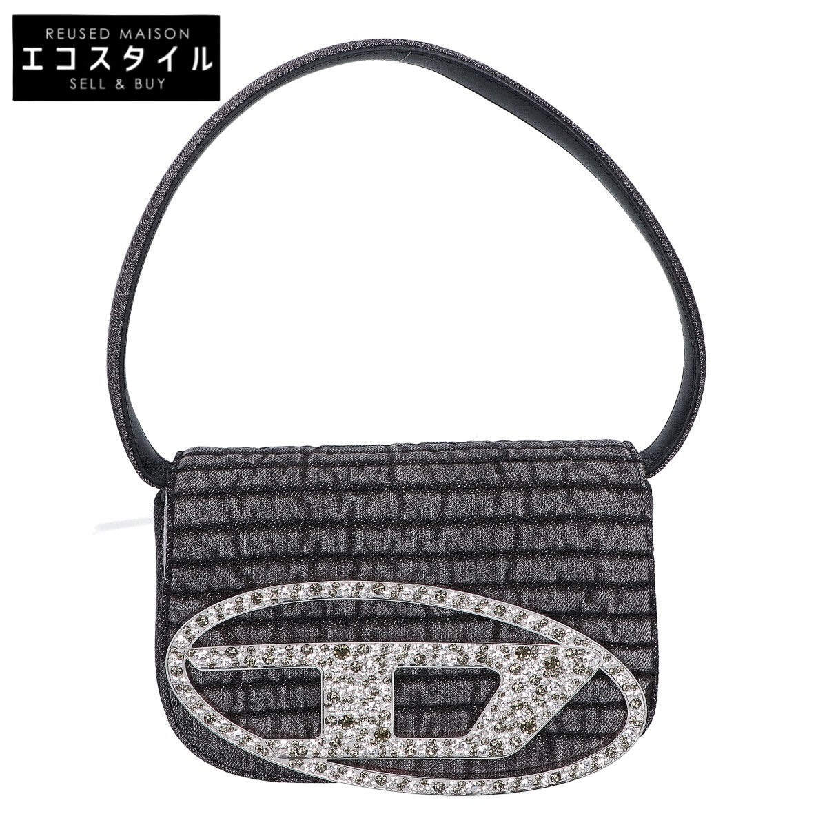 DIESEL ディーゼル 【美品】X08396 P5237 T8013 1DR オーバルD ロゴ デニム 2WAY ショルダーバッグ