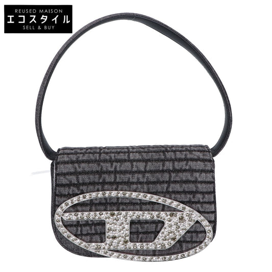DIESEL ディーゼル 【美品】X08396 P5237 T8013 1DR オーバルD ロゴ デニム 2WAY ショルダーバッグ