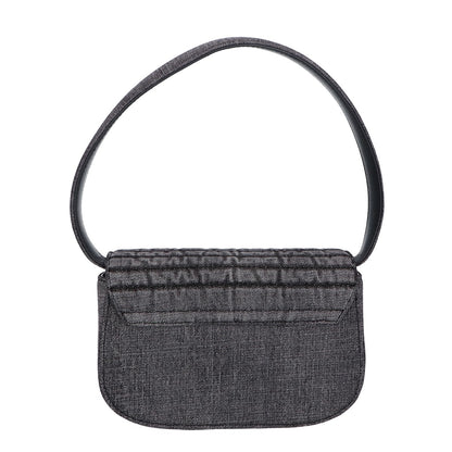 DIESEL ディーゼル 【美品】X08396 P5237 T8013 1DR オーバルD ロゴ デニム 2WAY ショルダーバッグ