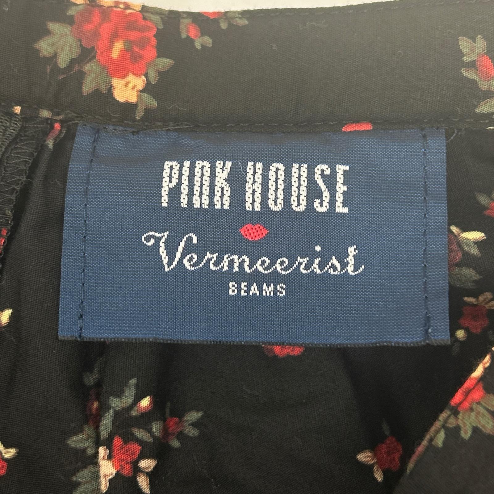 PINK HOUSE ピンクハウス ブラック×レッド フラワーデザイン フリルデザイン ロングスカート スカート
