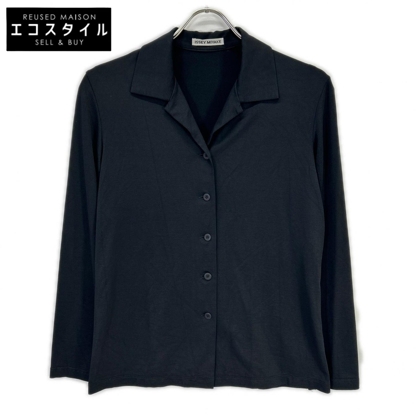 IM14JK033 ﾌﾞﾗｯｸ ﾚｰﾖﾝ ｽﾄﾚｯﾁ ﾛﾝｸﾞｽﾘｰﾌﾞｼｬﾂ トップス 3 レディース