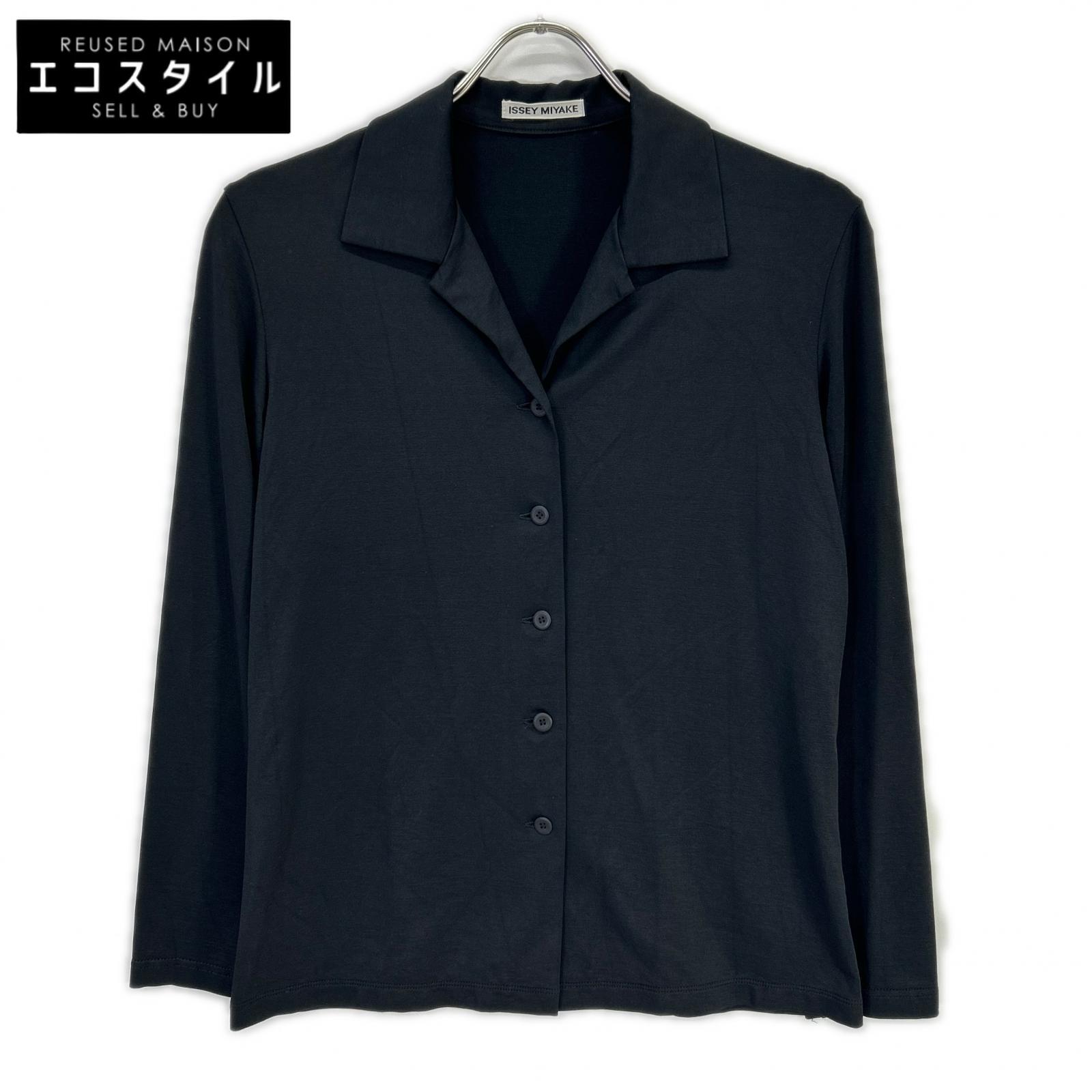IM14JK033 ﾌﾞﾗｯｸ ﾚｰﾖﾝ ｽﾄﾚｯﾁ ﾛﾝｸﾞｽﾘｰﾌﾞｼｬﾂ トップス 3 レディース