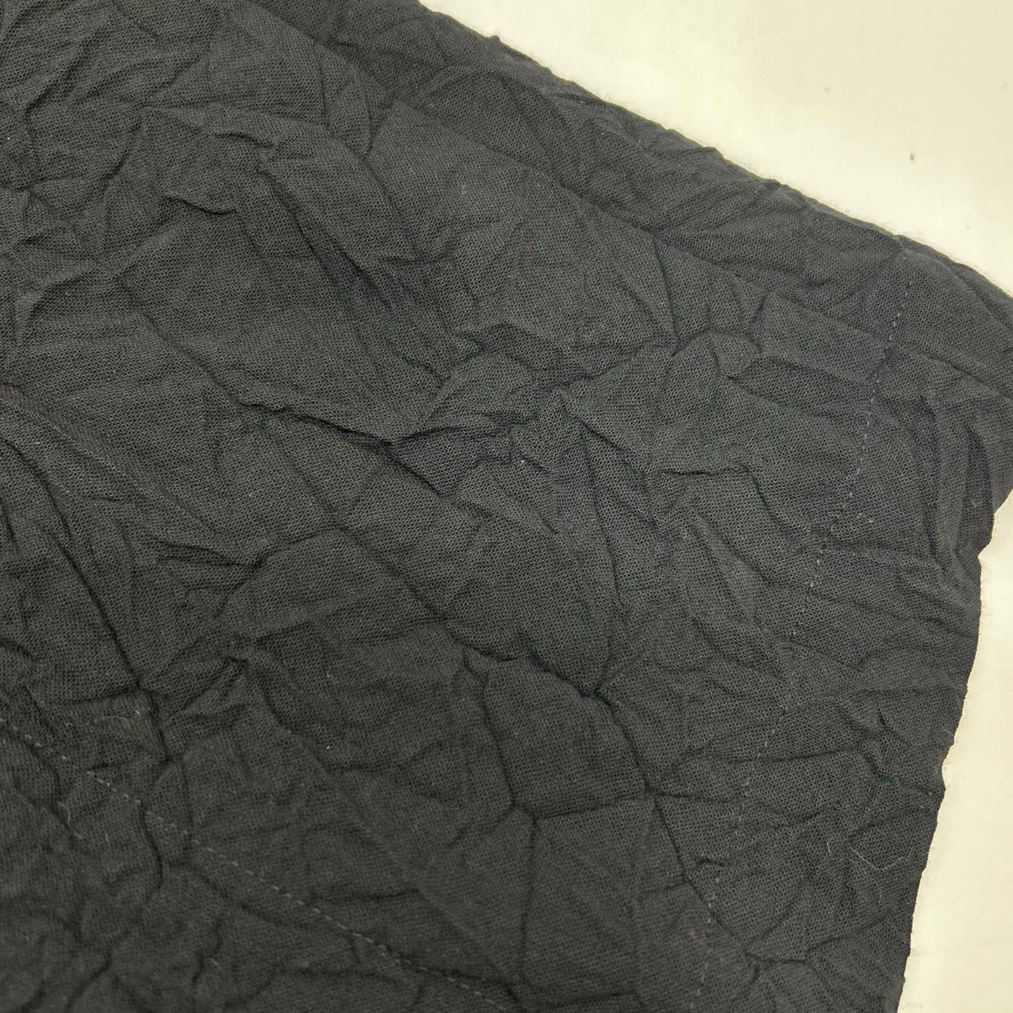 ﾌﾞﾗｯｸ ｼﾜ加工ｽﾀﾝﾄﾞｶﾗｰ ｳｰﾙ ﾛﾝｸﾞｽﾘｰﾌﾞｼｬﾂ トップス M レディース
