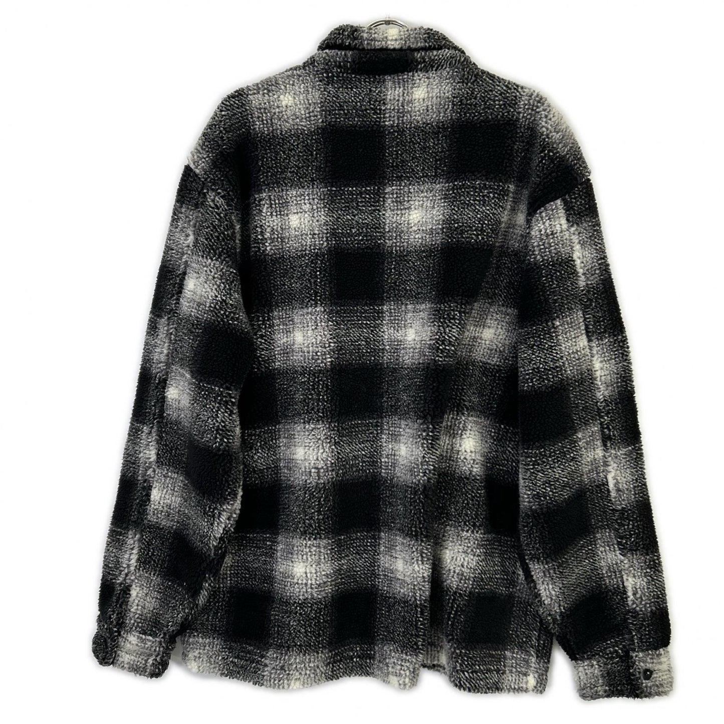 Black x White Plaid Sherpa Shirt/Jacket XL Men's