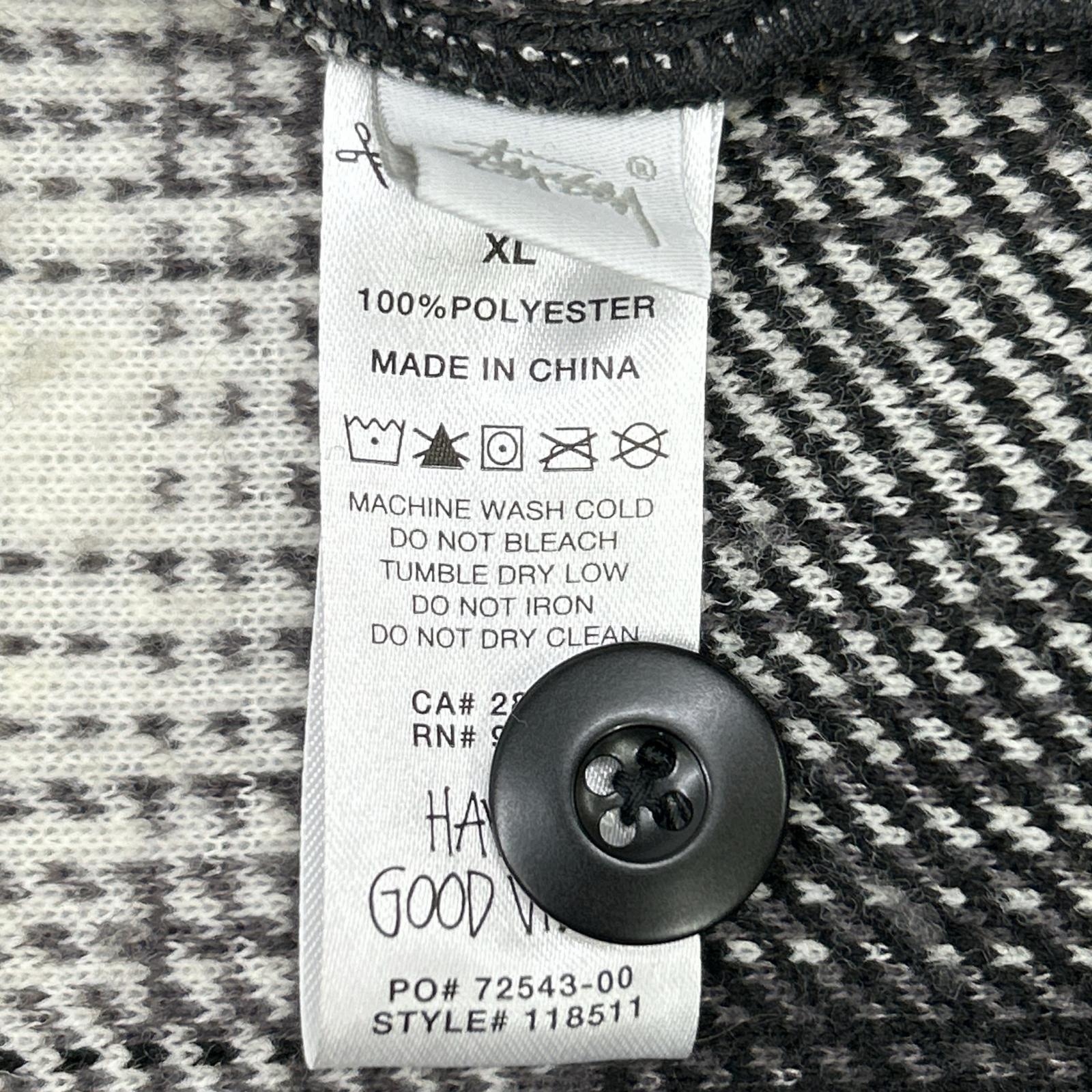 Black x White Plaid Sherpa Shirt/Jacket XL Men's