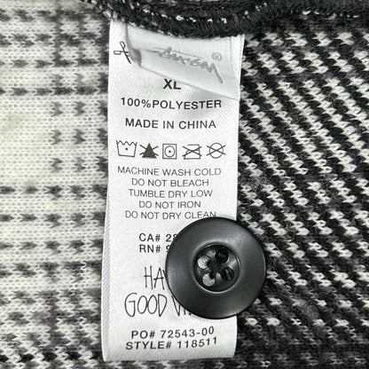 Black x White Plaid Sherpa Shirt/Jacket XL Men's