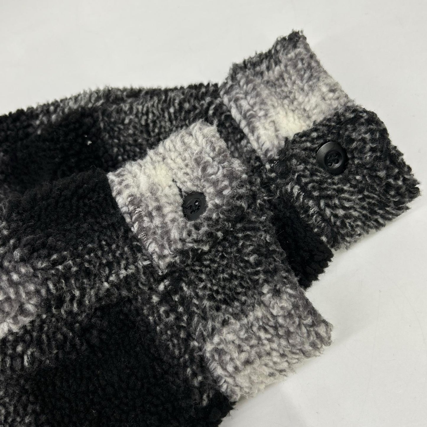 Black x White Plaid Sherpa Shirt/Jacket XL Men's