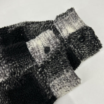 Black x White Plaid Sherpa Shirt/Jacket XL Men's
