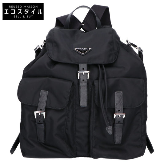 美品 2VZ110 Re-Nylon ナイロンxサフィアーノ ワンショルダー付き バックパック リュック バックパック メンズ