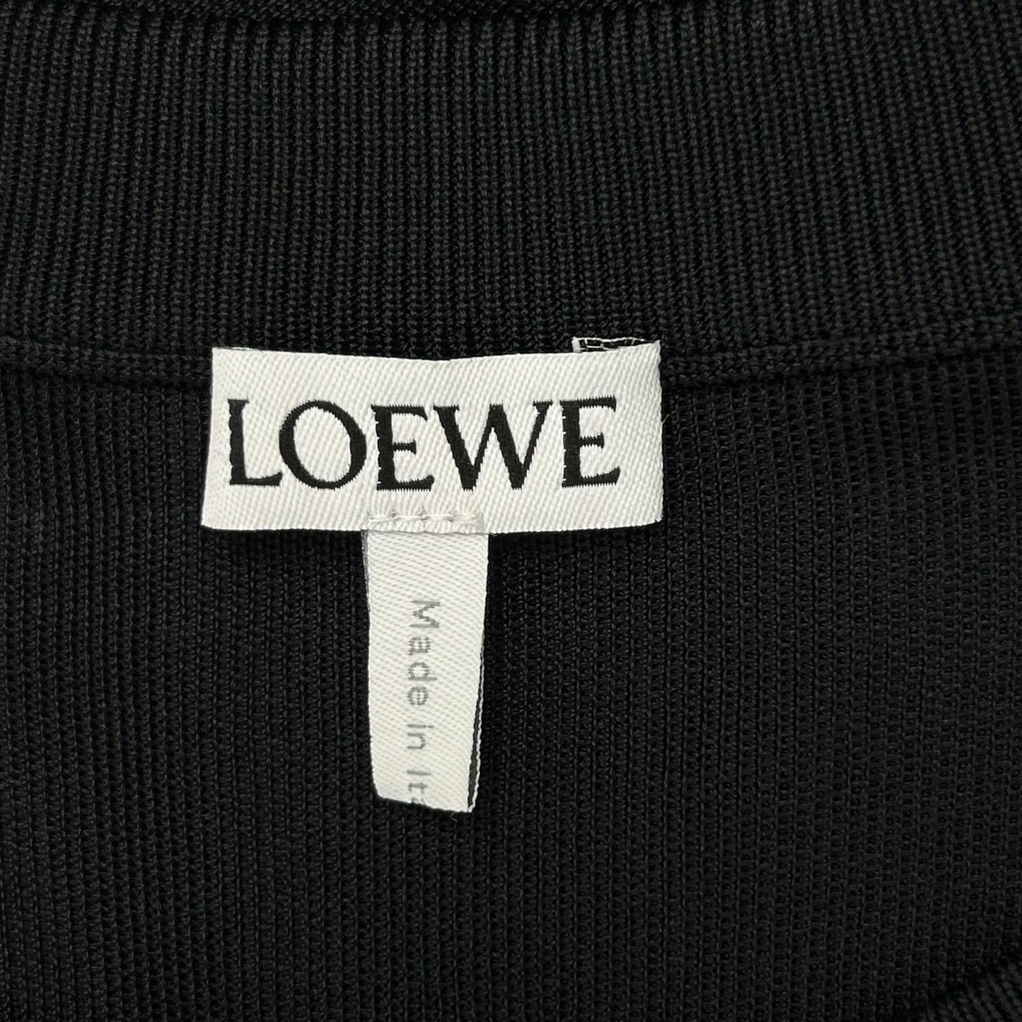 LOEWE ロエベ ブラック アナグラムチャーム スリーブカット オーバーサイズ ロングスリーブジャージープルオーバー トップス