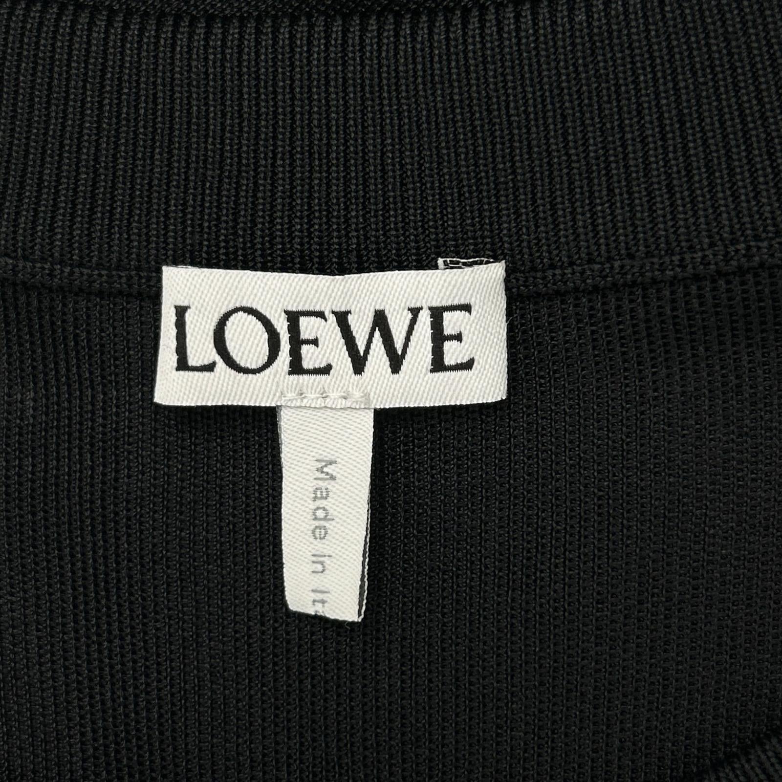 LOEWE ロエベ ブラック アナグラムチャーム スリーブカット オーバーサイズ ロングスリーブジャージープルオーバー トップス