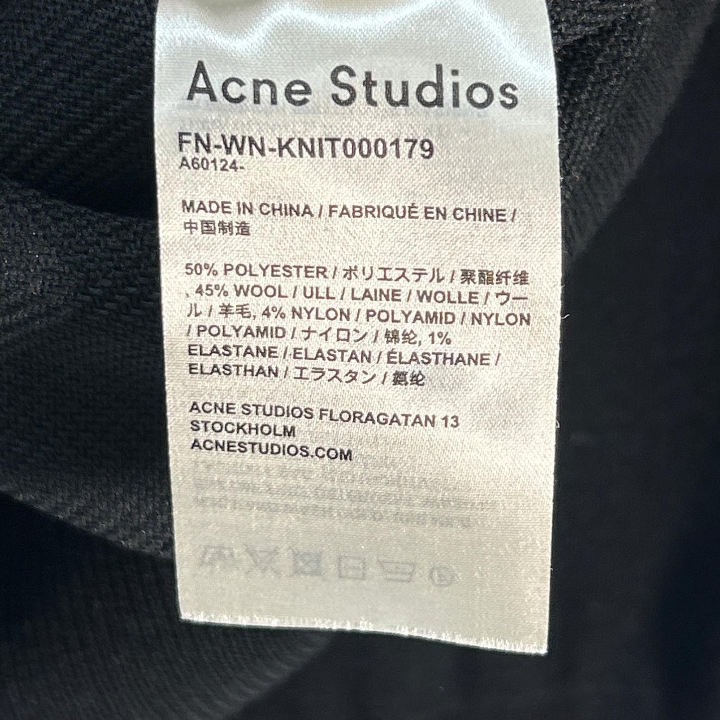 ACNE STUDIOS アクネ ストゥディオズ FN-WN-KNIT000179 ブラック ウール混 ドルマンスリーブ タートルネックニットプルオーバー トップス