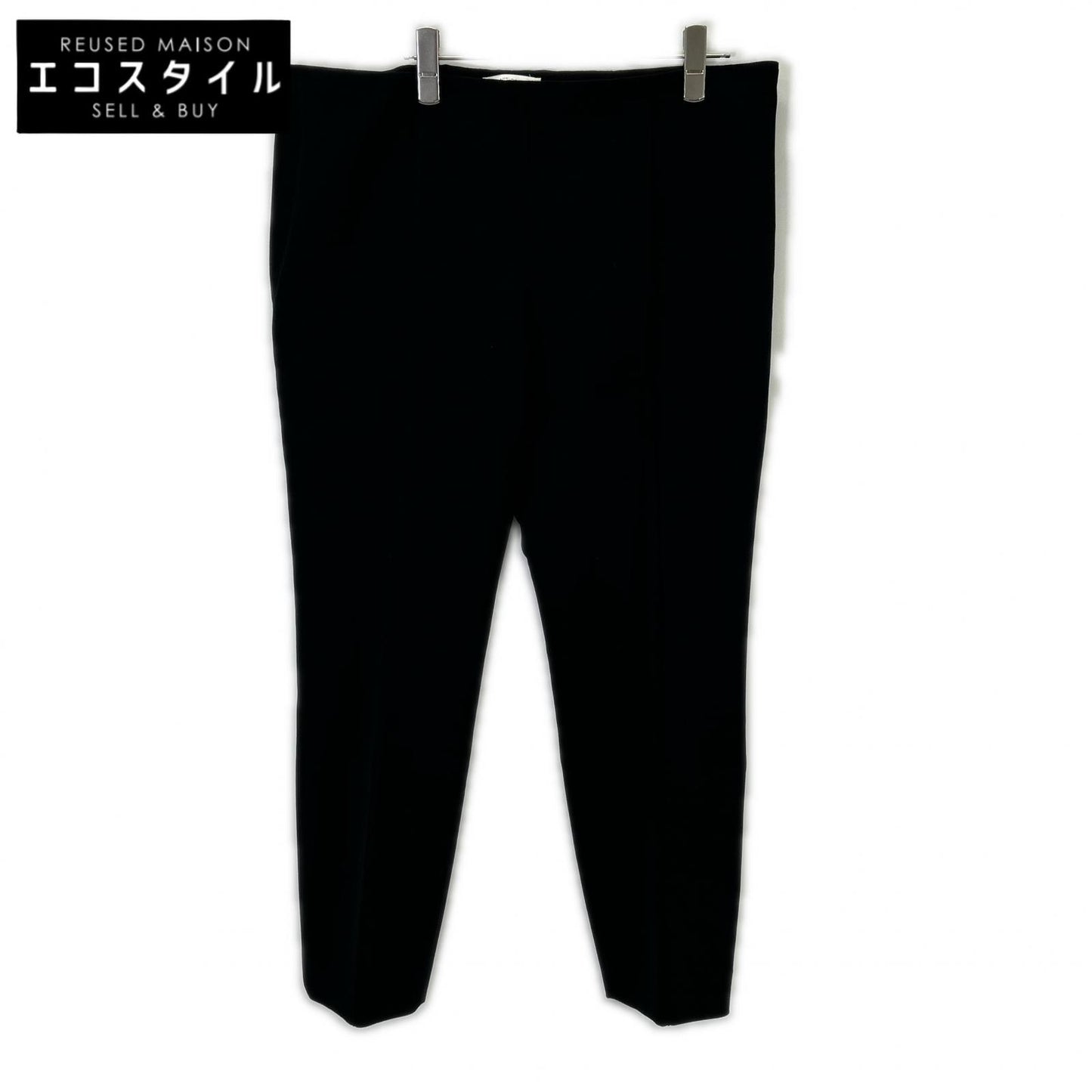 THE ROW Black Side Zip Center Seam Tapered Jersey Pants Bottoms