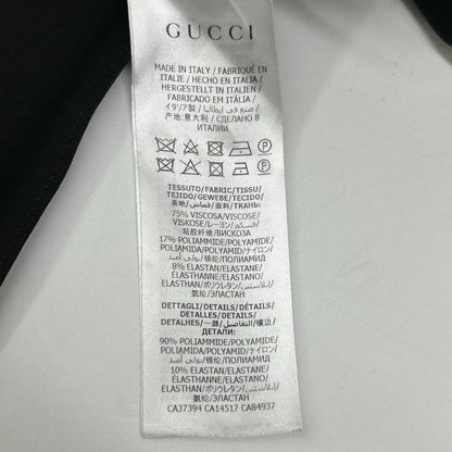 GUCCI 610943 XJCCX Black x Pink Rayon Blend Waist Logo Center Seam Jersey Leggings Bottoms