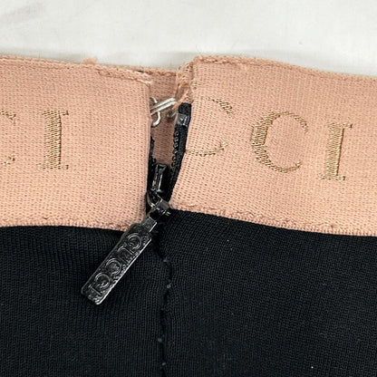 GUCCI グッチ 610943 XJCCX ブラック×ピンク レーヨン混 ウエストロゴ センターシーム ジャージーレギンスパンツ ボトムス