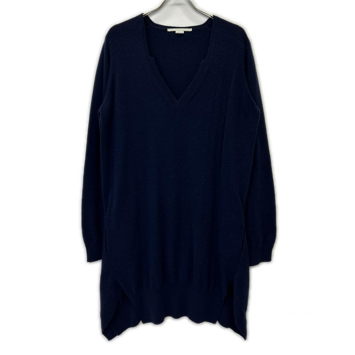 STELLA McCARTNEY ステラマッカートニー 600035 S2159 ネイビー カシミヤ×ウール Vネック ニットドレスワンピース ワンピース