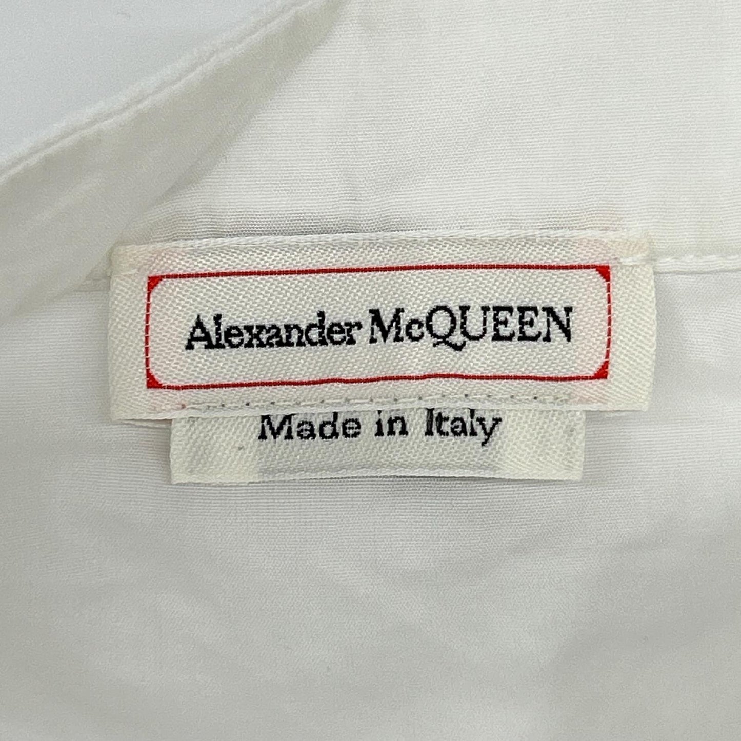 Alexander McQueen アレキサンダーマックイーン 649831 ホワイト コットン スタンドカラー ロングスリーブ比翼ボタンシャツ トップス