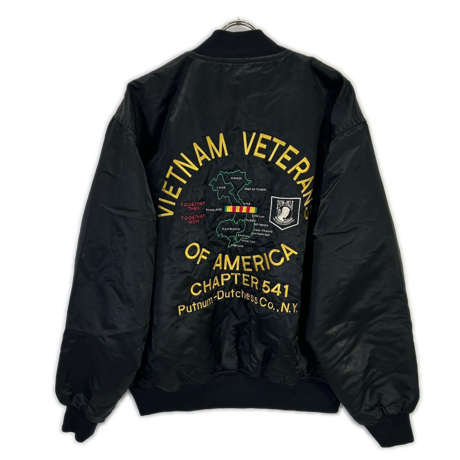 GAME Sportswear 90's Black Vietnam Veterans Nylon Stadium Jacket XL Men's