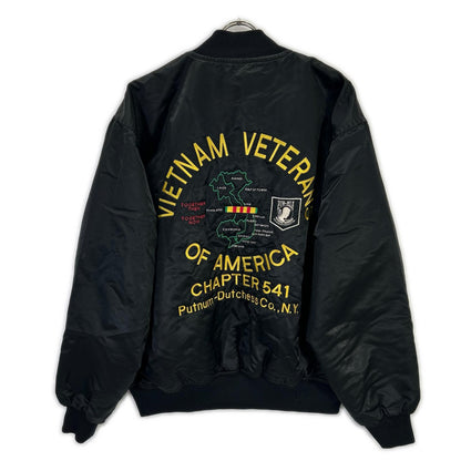 GAME Sportswear 90's Black Vietnam Veterans Nylon Stadium Jacket XL Men's