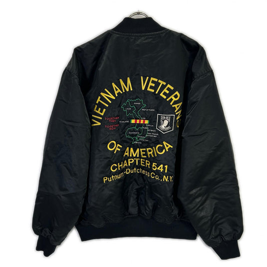 VINTAGE ヴィンテージ GAME Sportswear　90's ブラック VIETNAM VETERANS ナイロンスタジャン ジャケット