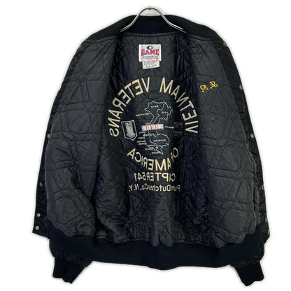 GAME Sportswear 90's Black Vietnam Veterans Nylon Stadium Jacket XL Men's