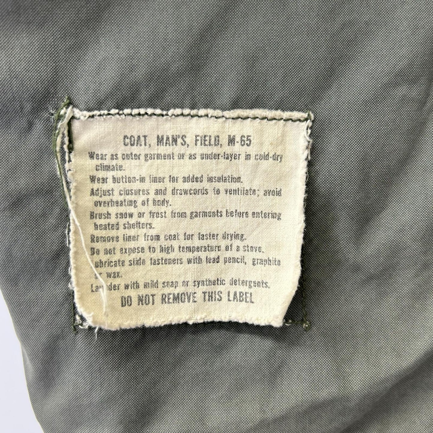 U.S. ARMY 60's Khaki M-65 Field Jacket Aluminum SCOVILL ZIP Jacket
