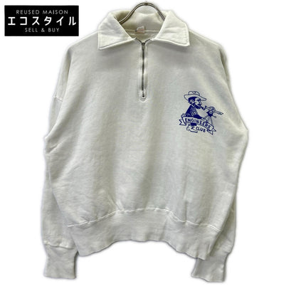 50s-60s Small Letter Rantag ENGINEERS CLUB Half-Zip Sweatshirt FALCON Single Claw Zipper Top XL Men's