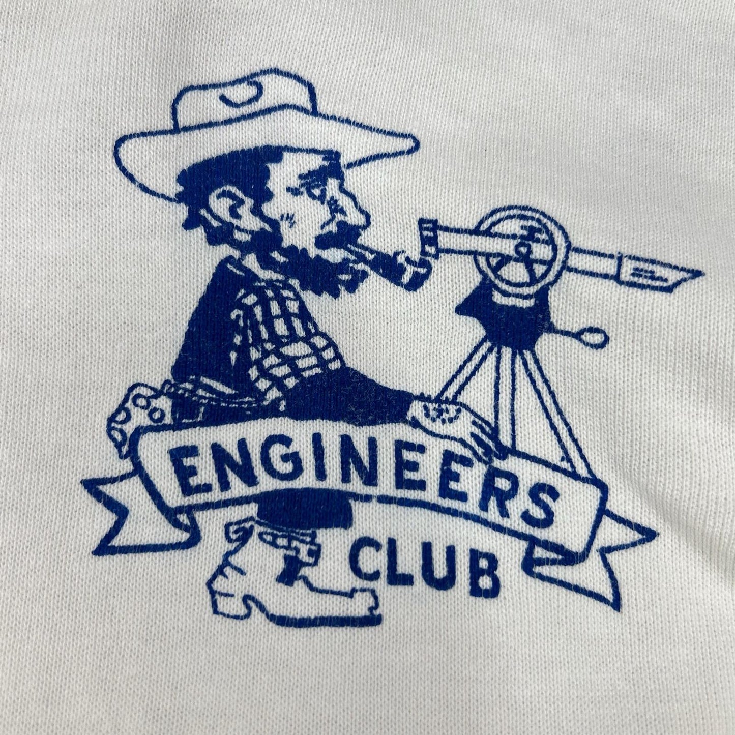 50s-60s Small Letter Rantag ENGINEERS CLUB Half-Zip Sweatshirt FALCON Single Claw Zipper Top XL Men's