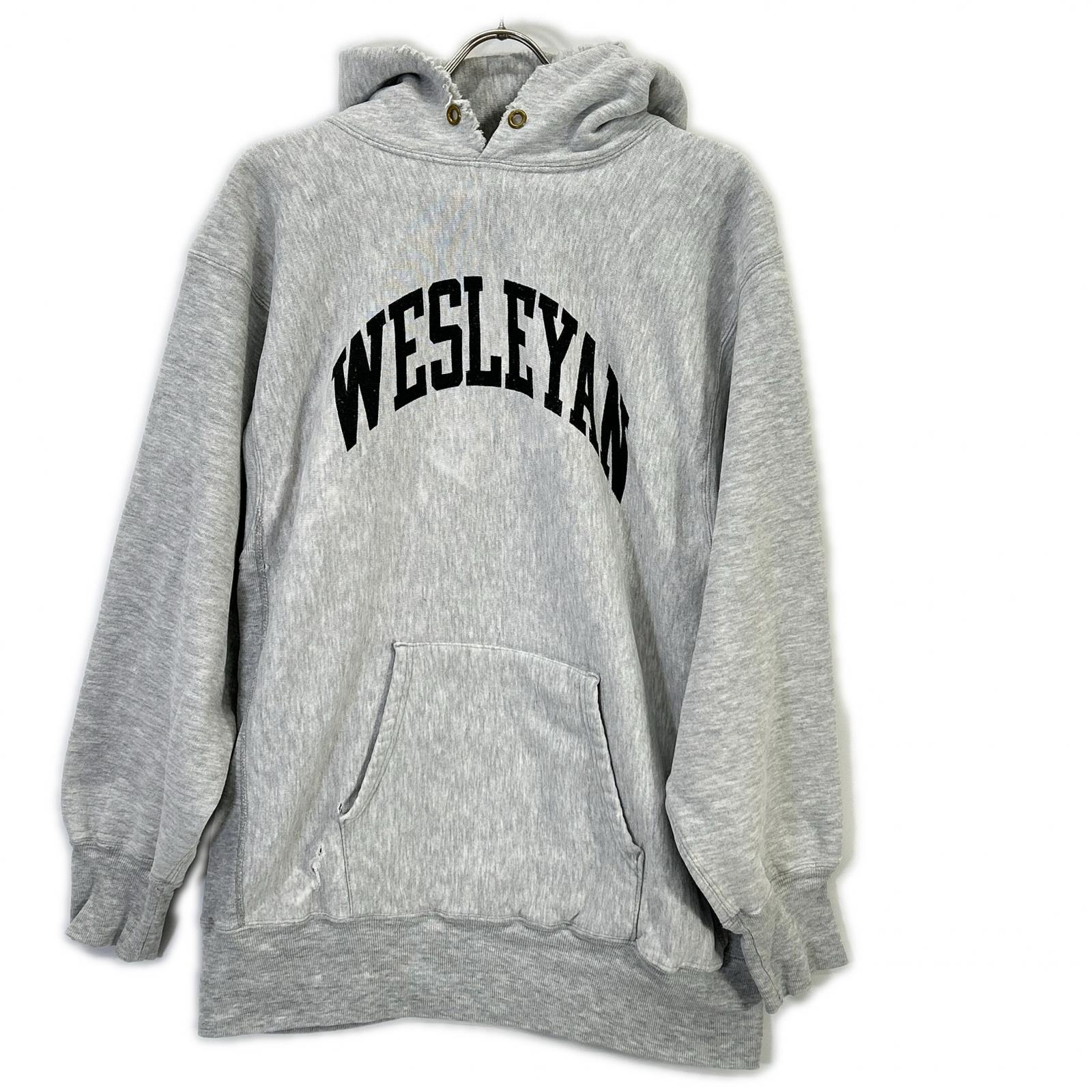 Champion 冠军 90年代 刺绣标 浸染印花 WESLEYAN Reverse Weave连帽衫 上衣