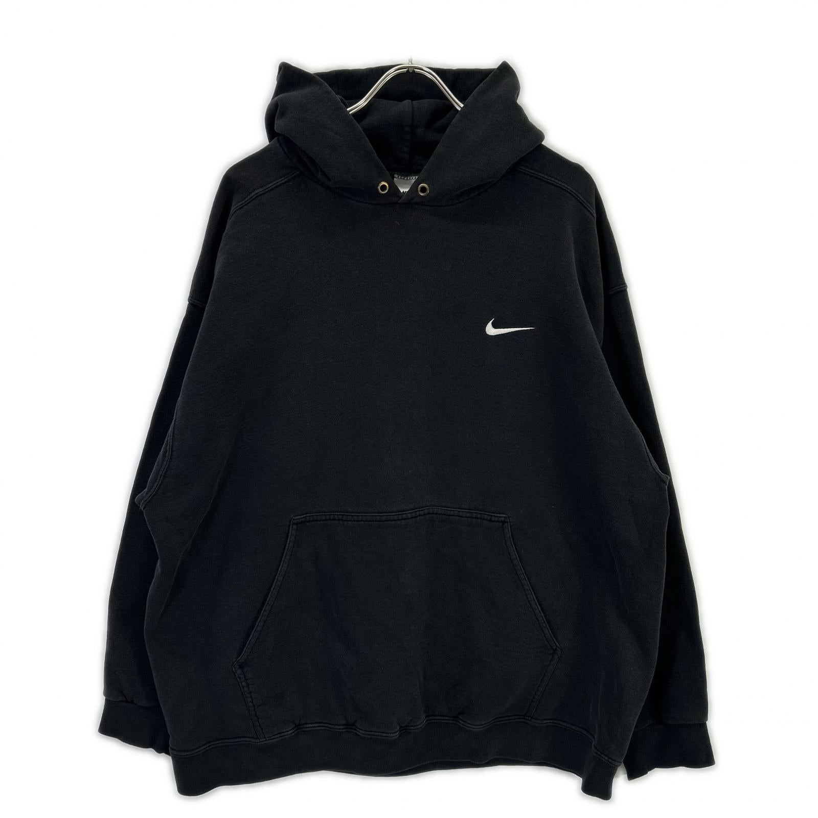 90's ﾌﾞﾗｯｸ ﾌﾟﾙｵｰﾊﾞｰﾊﾟｰｶｰ トップス XL メンズ