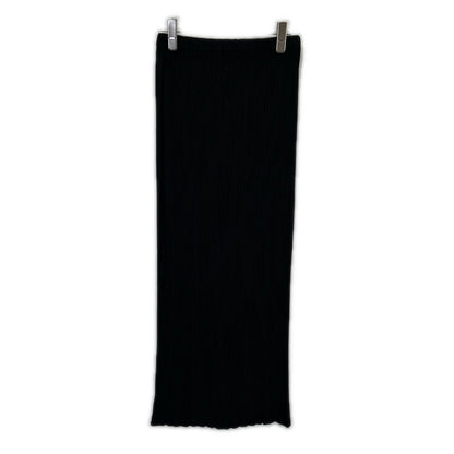 IM71-FG618 Black Pleated Long Skirt Skirt M Women's