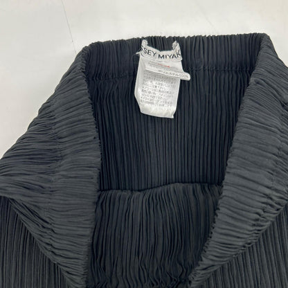 IM71-FG618 Black Pleated Long Skirt Skirt M Women's