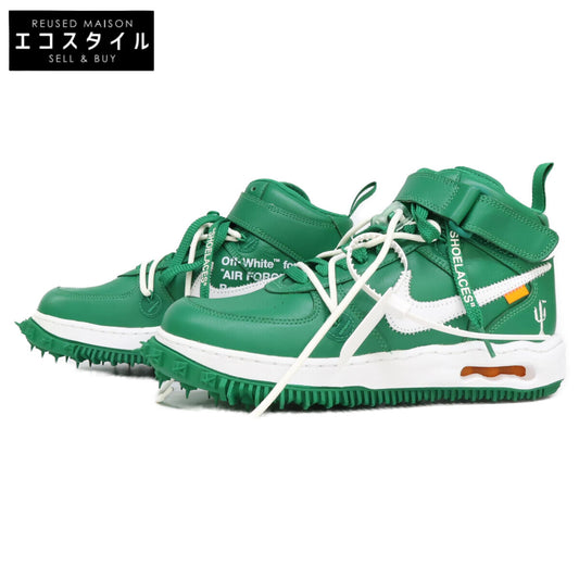 【×Off-White】DR0500-300 Green AIR FORCE 1 MID SP LTHR Sneakers Shoes 26.0 Men's