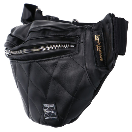 PORTER x Lewis Leathers Excellent Condition 390-92986 Leather Ball Chain Waist Bag