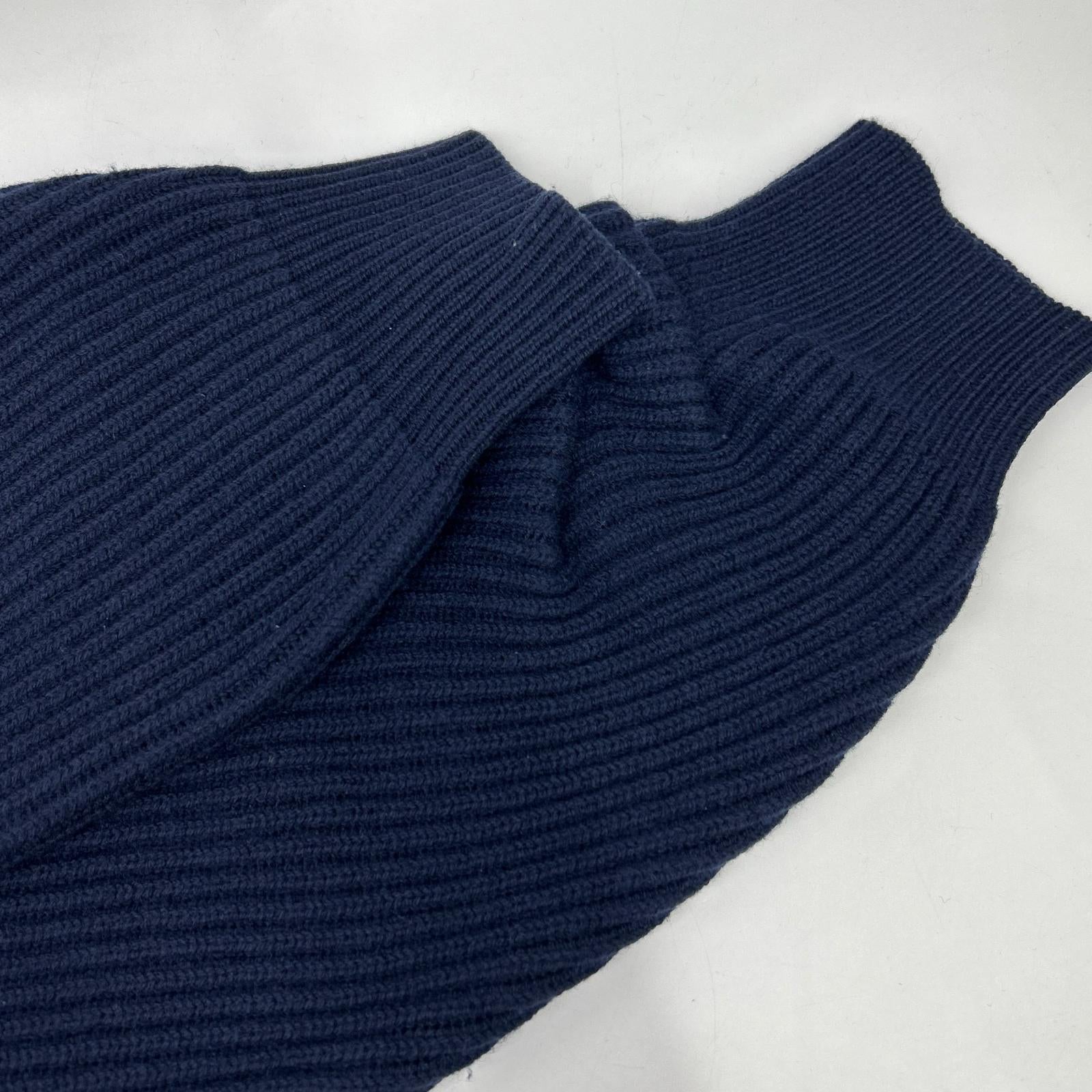 23AW Navy TUCK SHORT KNIT PULLOVER Top 38 Women's