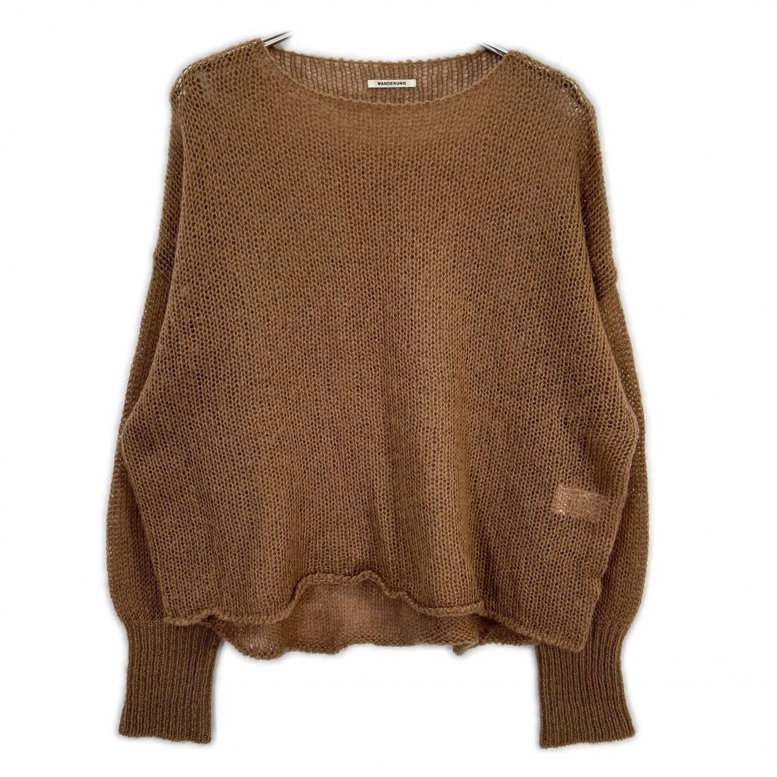 WRKNK-001 Brown Nylon x Mohair Top F Women's
