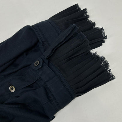 Navy Pleated Collar Shirt Top Undefined Size Ladies