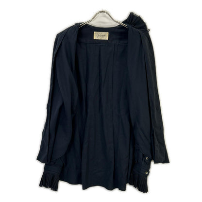 Navy Pleated Collar Shirt Top Undefined Size Ladies