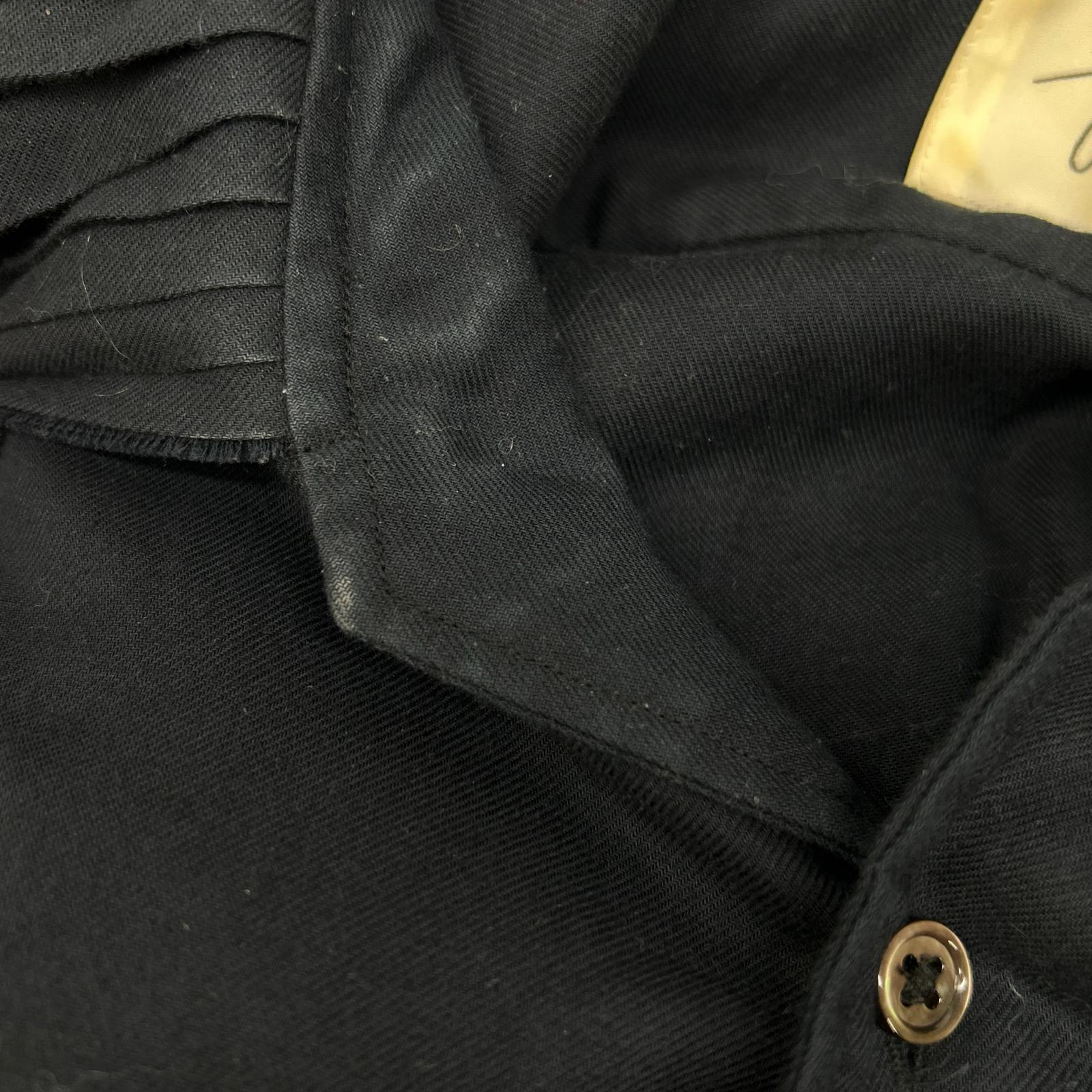 Navy Pleated Collar Shirt Top Undefined Size Ladies