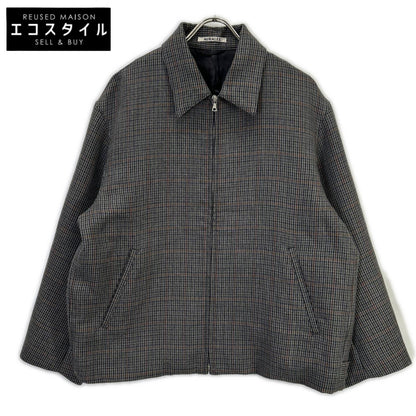 AURALEE オーラリー A8AB02BN チャコールグレー ウール DOUBLE FACE CHECK ZIP BLOUSON/ダブルフェイスチェックジップブルゾン ジャケット