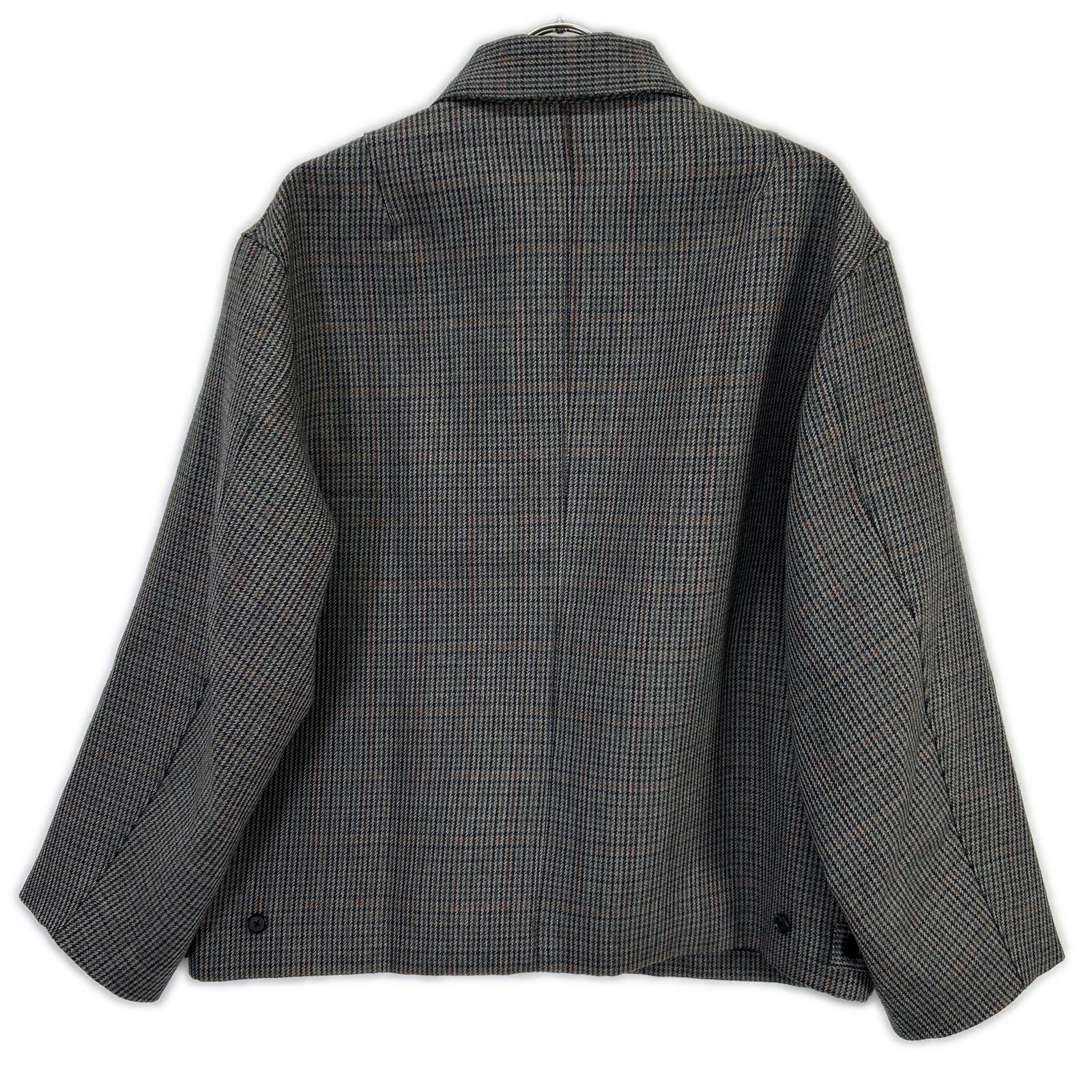AURALEE オーラリー A8AB02BN チャコールグレー ウール DOUBLE FACE CHECK ZIP BLOUSON/ダブルフェイスチェックジップブルゾン ジャケット