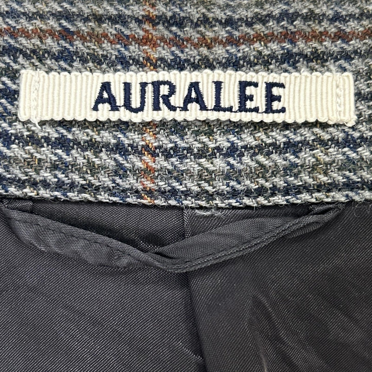 AURALEE オーラリー A8AB02BN チャコールグレー ウール DOUBLE FACE CHECK ZIP BLOUSON/ダブルフェイスチェックジップブルゾン ジャケット