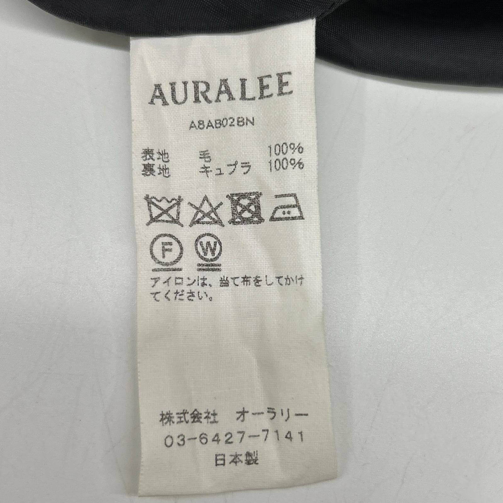 AURALEE オーラリー A8AB02BN チャコールグレー ウール DOUBLE FACE CHECK ZIP BLOUSON/ダブルフェイスチェックジップブルゾン ジャケット