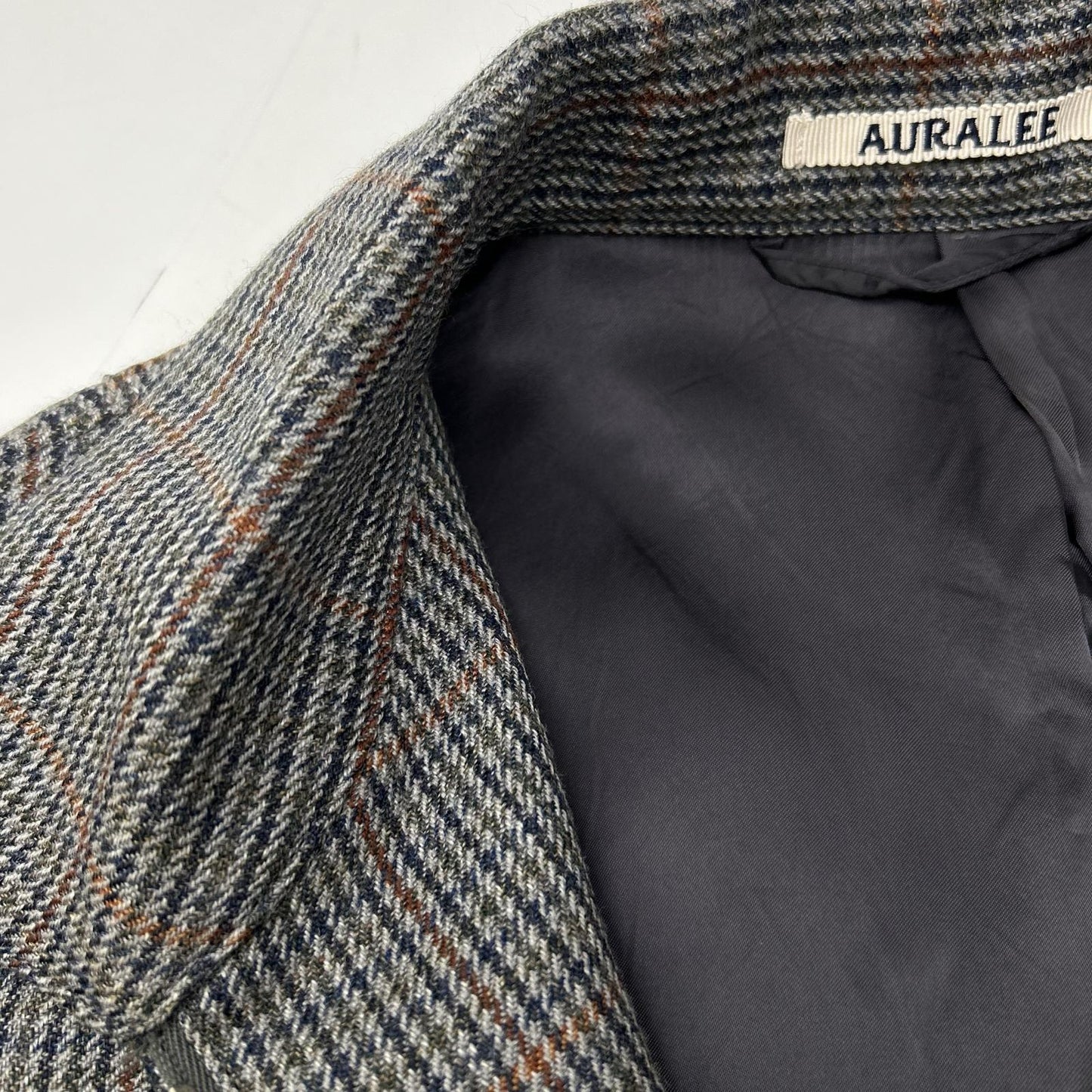 AURALEE オーラリー A8AB02BN チャコールグレー ウール DOUBLE FACE CHECK ZIP BLOUSON/ダブルフェイスチェックジップブルゾン ジャケット