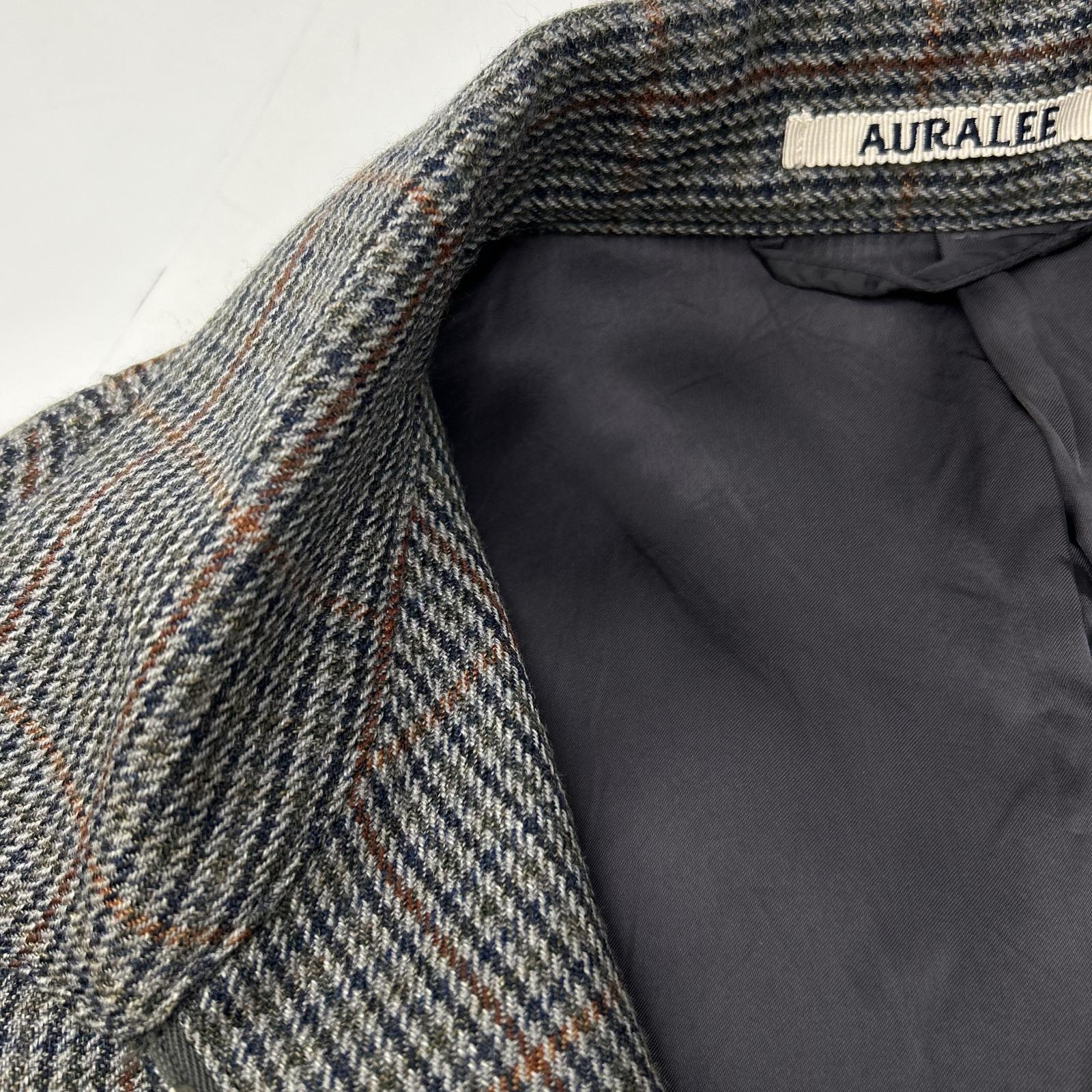 AURALEE オーラリー A8AB02BN チャコールグレー ウール DOUBLE FACE CHECK ZIP BLOUSON/ダブルフェイスチェックジップブルゾン ジャケット