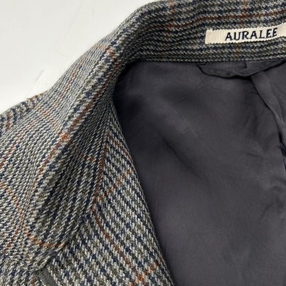 AURALEE オーラリー A8AB02BN チャコールグレー ウール DOUBLE FACE CHECK ZIP BLOUSON/ダブルフェイスチェックジップブルゾン ジャケット