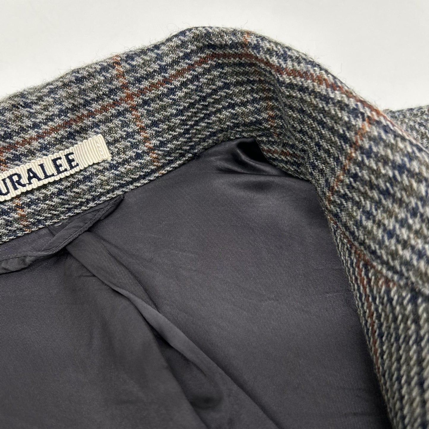 AURALEE オーラリー A8AB02BN チャコールグレー ウール DOUBLE FACE CHECK ZIP BLOUSON/ダブルフェイスチェックジップブルゾン ジャケット