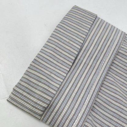 MM6 S52DL0200 Greige Cotton Cutoff Cropped Long Sleeve Striped Shirt Top